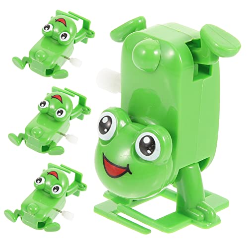 Toyvian 4 Stück Frosch Spielzeug Frosch Aufziehen Frosch-uhrwerkspielzeug Springende Uhrwerkspielzeuge Tierische Partygeschenke Frosch-Statue Hüpftier Junge Kind Plastik Dekorationen von Toyvian
