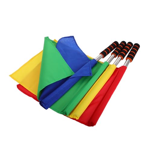 Toyvian Fußball-Schiedsrichter-flaggen 4-teiliges Set mit Edelstahl-masten und Schaumstoffgriff für Die Signalkommunikation Toyvian Fußball-Schiedsrichter-flaggen 4-teiliges Set mit Edelstahl-masten und Schaumstoffgriff für Die Signalkommunikation von Toyvian