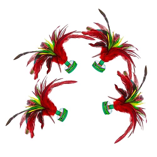 Toyvian 4 Stück Hahnfeder Federball Federbälle Badminton Federball Treten Hahn Federball Farbiger Federball Fitness-Federball Hochelastischer Kunststoffsockel Colorful von Toyvian