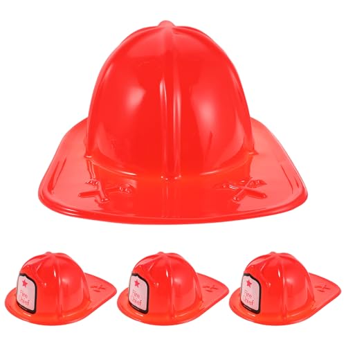 Toyvian 4 Stück Halloween Feuerwehrmann Cosplay Hüte Kunststoff Kinder Feuerwehrhelme Kappen für Neuheit Feuerwehrmann Rollenspiel Party Kostüm Haarschmuck von Toyvian