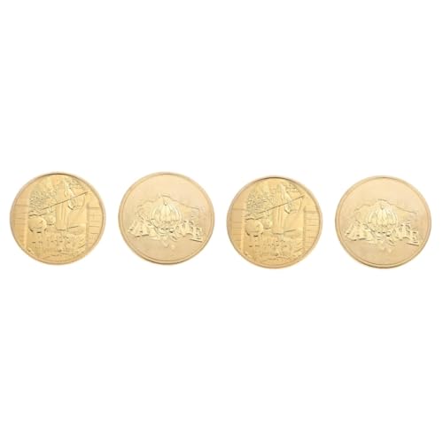 Toyvian 4 Stück Halloween-Münzen viel Glück Andenkenmünze herausfordern Gedenkmünzen-Requisiten für Sammler goldene gedenkmünze Kunstsammlungsmünze gedenken die Hexe vergoldetes Eisen von Toyvian
