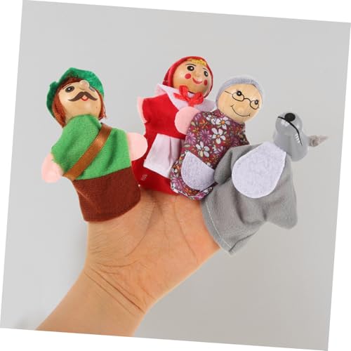 Toyvian 4 Stück Holz Fingerpuppen Kleine Tierfiguren Handspielzeug für Leicht Tragbar zum Geschichtenerzählen Rollenspiel Unterricht und Kostümparty Zubehör von Toyvian