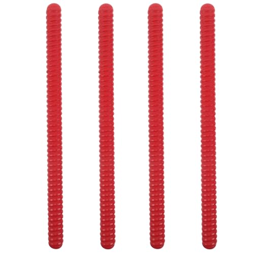 Toyvian 4 Stück Holz-Rhythmusstäbe: Hölzerne Lummi-Sticks, Schlaginstrument, Spiraltrommelstöcke für Kinder, Mädchen und Jungen, Musiklernen und Spielen im Klassenzimmer, Rot von Toyvian
