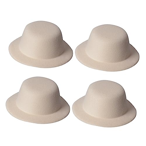 Toyvian 4 Stück Hut Embryo Kleiner Zylinder Hochzeit Kopfbedeckung Zubehör Weiße Mini-Zylinder für Headband Kopfband verkleidung Dekoration Decor Haarnadelhut kleine Tops hüte Netz Beige von Toyvian