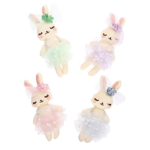 Toyvian 4 Stück Kaninchenpuppe Babypuppe Babyspielzeug Plüschkaninchen Osterhasenfigur Kopfschmuck Zubehör Hasenkissen Kleine Kuscheltiere Kaninchen Stofftier Osterhase Plüschtuch von Toyvian