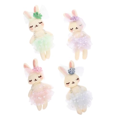 Toyvian 4 Stück Kaninchenpuppe Kleine Hasenpuppe Entzückendes Kaninchenspielzeug Kleine Kuscheltiere Osterhasenpuppen Hasenkissen Gefüllter Hasenplüsch Plüschkaninchen Hase Plüsch Stoff von Toyvian
