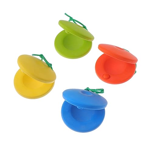 Toyvian 4 Stück Kastagnetten Schlaginstrument Musikspielzeug Kinderinstrumente Musikinstrumente Kleinkindinstrumente Musikspielzeug Kinderspielzeug Musikinstrumente Für von Toyvian