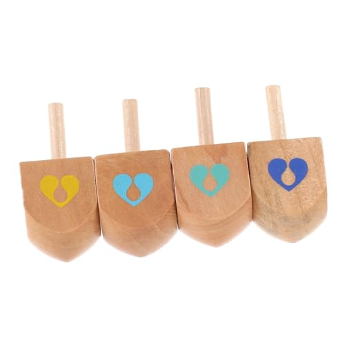 Toyvian 4 Stück Kreisel für holzkreisel für Traditionelles Outdoor Bastelspielzeug Kreisel DIY leerer Dreidel Chanukka-Spiele hölzern von Toyvian