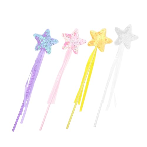 Toyvian 4 Stück Leuchtender Feenstab für Glitzernde Sternstäbe für Kostümparty Halloween und Geburtstagsfeiern Sicheres und Handfreundliches Material von Toyvian