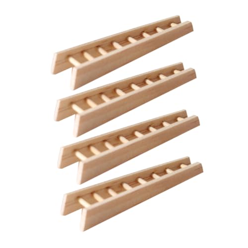 Toyvian 4 Stück Maßstab Holzleiter Modell für Puppenhaus und Mikro Landschaft Elegantes Miniaturmöbel für Sammler und DIY Projekte von Toyvian