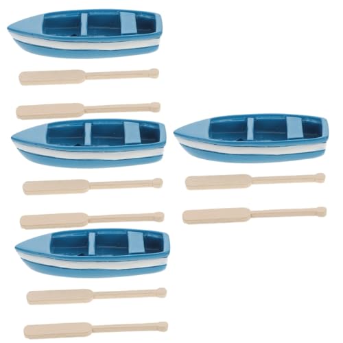 Toyvian 4 Stück Mikro-landschaftsornamente Aquarienboot Segelboot-Figur Mikro-landschaftsboot Feengarten-zubehörset Mini-fischen Auto-dekor Segelbootmodell Statue Puppe Schiffstyp Hölzern von Toyvian