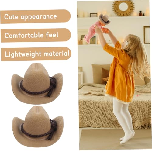 Toyvian 4 Stück Mini Cowboy Hüte für Puppen Leichte Polyesterbasierte Western Party Hüte Vielseitige Mini Dress-up Caps für Bastelprojekte und Festliche Dekorationen von Toyvian