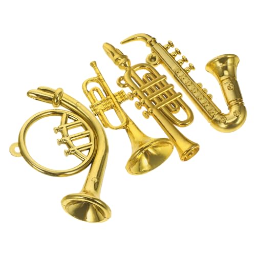 Toyvian 4 Stück Mini-Musikinstrument Maßstab 1/12 Metallische Trompete Miniatur-instrumentenmodell Trompetenzubehör Musikspielzeug Gefälschte Trompete Modelle Violine Kind Plastik Saxophon Toyvian 4 Stück Mini-Musikinstrument Maßstab 1/12 Metallische Trompete Miniatur-instrumentenmodell Trompetenzubehör Musikspielzeug Gefälschte Trompete Modelle Violine Kind Plastik Saxophon von Toyvian