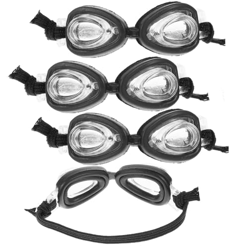 Toyvian 4 Stück Mini Schwimmbrillen für Puppen Kleine Kunststoff Schwimmbrille Robustes Puppenzubehör Modische Winzige Brillen für Puppenkostüm als DIY Dekoration von Toyvian