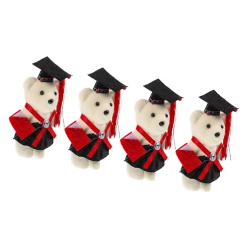 Toyvian 4 Stück Mini-plüschbär Als Bär Ornament Dekorativer Graduierungs-plüschbär Abschluss Ausgestopfter Bär Abschluss Stofftiere Abschluss Bär Filzstoff von Toyvian