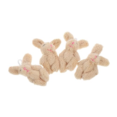 Toyvian 4 Stück Mini-plüschhase -plüschtier Stoffhasen-Ornament Hase Stofftier -Mini-plüschkaninchen Für Osterpartys Weiche Kleines Kind Kleine Stoffpuppe von Toyvian