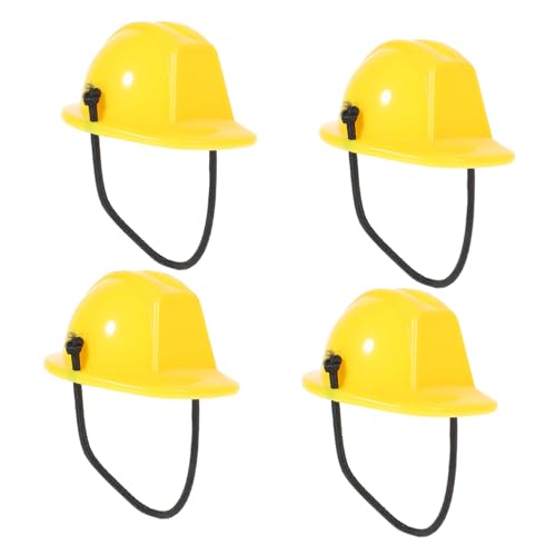 Toyvian 4 Stück Miniatur Bauhelm Teilig Mini Sicherheitshelme Lebensechte Puppenhelm Deko Glatte Oberfläche Robust und Handfreundlich für DIY Baustellen Motto und Puppenzubehör von Toyvian