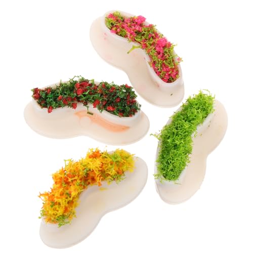Toyvian 4 Stück Miniatur Blumenkübel Sitzbank Teilig Realistische Mini Gartenmöbel Deko Kompakte Puppenhaus Bank für Sandtisch Mikro Landschaft Fotografie Requisite Dekorative Mini von Toyvian