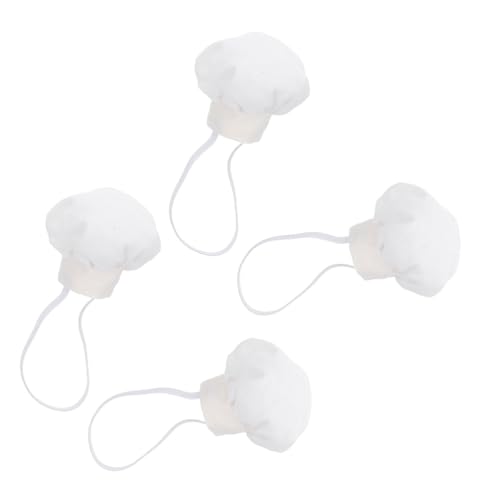 Toyvian 4 Stück Miniatur-Puppenhüte zum Basteln, 10–15 cm, für Puppen, winzige Küchen- und Catering-Kochhüte für Kinder, Heimküche, Backen, Partygeschenke, kreative DIY-Projekte von Toyvian