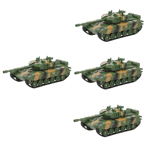 Toyvian 4 Stück Panzermodell Geburtstagsparty-Zubehör ferngesteuertes Spielzeug Kinderspielzeug militärisches Spielzeug Modelle Modell Panzer militärisches Panzerspielzeug Mini Auto Model von Toyvian