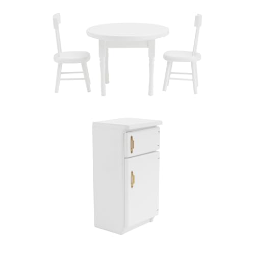Toyvian 4 Stück Puppenhausmöbel holzmöbel holzspielzeug Puppenhauszimmereinrichtung Dollhouse Furniture Puppenhausdekoration Mini-Landschaftsmodell Mini-Hausmöbelzubehör hölzern Weiß von Toyvian