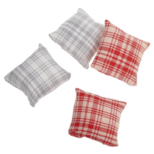 Toyvian 4 Stück Puppenkissen Nur Mini Wurfkissen Puppenkissen Mini DIY Zubehör Puppenhauskissen Puppenhauszubehör Simuliertes Sofakissen Kleines von Toyvian