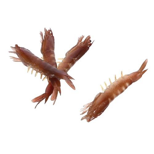 Toyvian 4stücke Simulation Garnelen Spielzeug Künstliche Garnelen Figur Meerestier Modell Meerestier Spielzeug von Toyvian