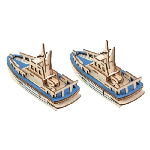 Toyvian 4 Stück Rettungsboot-Puzzle Kinder rätsel Boot-Modell-Dekor 3D-Puzzles aus Holz Spielzeug Modelle Rettungsboot aus Holz Bildungsmodell Halloween Holzboot Suite Kunsthandwerk Bambus von Toyvian