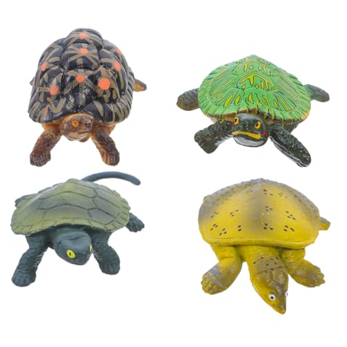 Toyvian 4 Stück Schildkrötenfiguren-Spielzeug: Kleine Realistische Schildkrötenfiguren, Pädagogisches Tierspielzeug Für Kinder Als Dekoration Für Weihnachtsgeburtstage von Toyvian