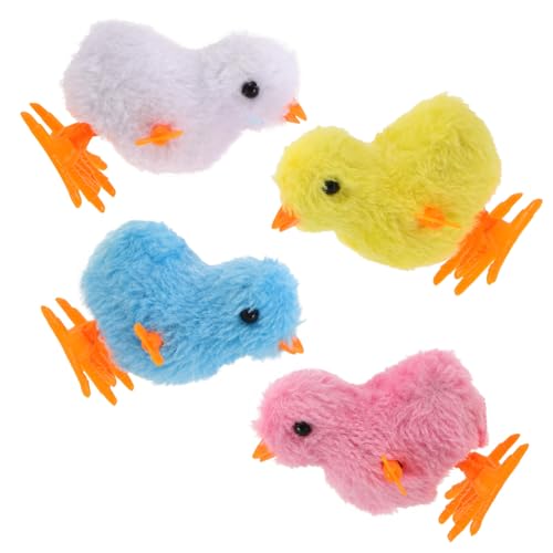Toyvian 4 Stück Simulation Küken Huhn Hühnerschleife Spiel Requisiten Springendes Quietschendes Huhn Interaktives Plüsch Realistisches Huhn Mini Hühner Plüsch Huhn Kunststoff von Toyvian