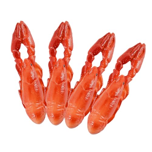 Toyvian 4 Stück Simulierte Krebse likelike Lobster Prop Simulations-Hummerfiguren Spielzeuge Statue Hummer Figur Simulation Hummer Dekoration Essen Spielen Marionette Flusskrebsschwänze von Toyvian