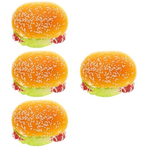 Toyvian 4 Stück Simuliertes Hamburger-Modell Wohnkultur gefälschtes Essen Ornament Burger-Requisite Burger-Display-Modelle Pu Dekorationen Orleans Requisiten schmücken von Toyvian