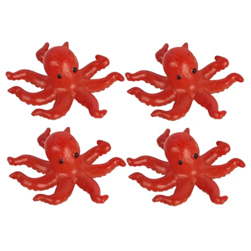 Toyvian 4stücke Mini-oktopus-Figur Realistische Meeresbewohner-Dekoration Für Tisch Garten Und -projekte Niedliches Oktopus- von Toyvian