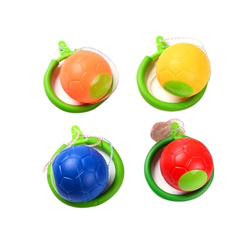 Toyvian 4 Stück Spielzeug Springball mit Seil Single-Foot-Shot-Ball Flummi einbeinig Sprungball Hüpfball Fitness von Toyvian