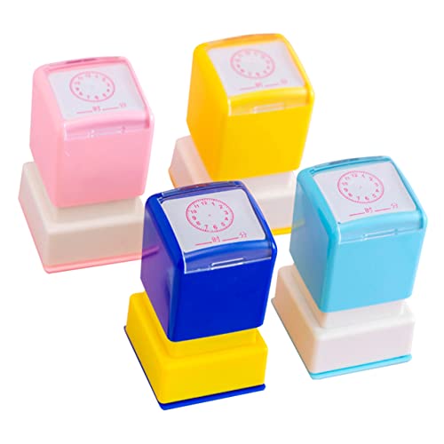 Toyvian Kinder Pädagogische Uhr Muster Stamper 4 Stück Zeit Lernspielzeug Für Kinder von Toyvian