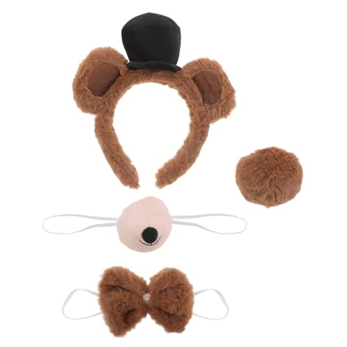 Toyvian 4 Stück Teiliges Bärenkostüm Set Plüschbärenohren Fliege und Zubehör für Erwachsene für Halloween Karneval und Tier Cosplay Partys Toyvian 4 Stück Teiliges Bärenkostüm Set Plüschbärenohren Fliege und Zubehör für Erwachsene für Halloween Karneval und Tier Cosplay Partys von Toyvian
