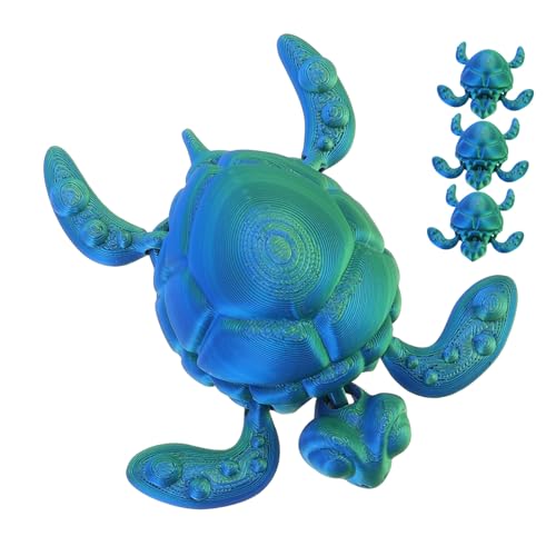 Toyvian 4 Stück Teiliges Gedrucktes Meeresschildkröten mit Beweglichen Gelenken Kleine Miniatur Schildkröten als Kreative Deko und Stressreduzierende Fidget Spielzeuge für Zuhause und Büro von Toyvian