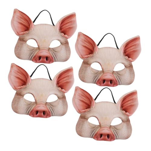 Toyvian 4 Stück Teiliges Halbe Tiergesicht Atmungsaktiv und Bequem Vielseitige Kostüm Maske für Halloween Karneval Cosplay Partys und Maskerade Events von Toyvian