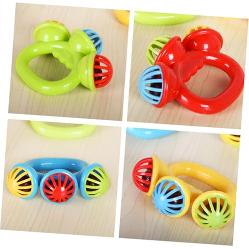 Toyvian 4 Stück Teiliges Handglocken Bunte Jingle Bells aus Pädagogisches für Kleinkinder Jahre Rhythmusförderndes und Beruhigendes Instrument für Junge Mädchen Zufällige Zufällige Farbe von Toyvian