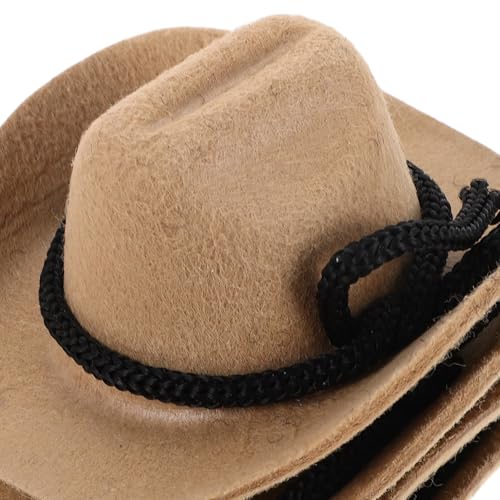 Toyvian 4 Stück Teiliges Mini Cowboy Hüte aus Beflocktem Material Leichte Miniatur Western Hüte für Puppen Kunsthandwerk und Partydekoration Niedliche Kleine Cowgirl Mützen für von Toyvian