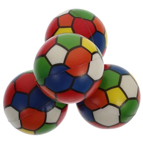 Toyvian 4 Stück Teiliges Mini Stress Fußball aus Farbigem PU Schaum Tragbares Weiches Squeeze zur Stressreduktion Sensorisches Fidget Toy für Partygeschenke und Entspannung von Toyvian
