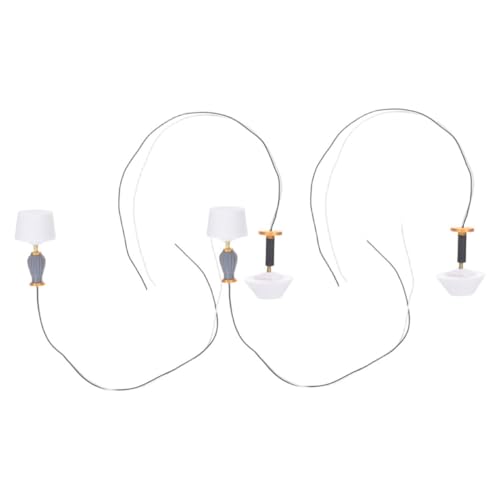 Toyvian 4 Stück Teiliges Miniatur Dollhouse Lichtmodell mit Schalter LED Tischlampen Vintage Stil Einfache Montage Sichere Beleuchtung Realistische Miniatur Dekoration für Puppenhaus und von Toyvian