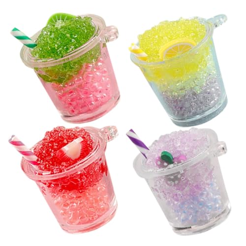 Toyvian 4 Stück Teiliges Miniatur Nachtleuchtende Eisbecher Resin Mini Getränke Dekoration Puppenhaus Zubehör Bunte Miniature Pretend Play Ornamente von Toyvian