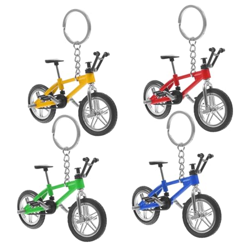 Toyvian 4 Stück Teiliges Mountainbike Modell Schlüsselanhänger aus Legierung Realistische Finger Fahrrad Deko Anhänger in Gelb Rot Blau Grün Leicht und Stilvoll für Radfahrer von Toyvian