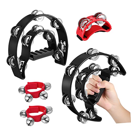 Toyvian 4 Stück Teiliges Musik mit Fußschellenring Doppellagigem Handtamburin und Handgelenkschellen Pädagogisches Instrument für Langlebig mit Klarem für Drinnen und Draußen von Toyvian
