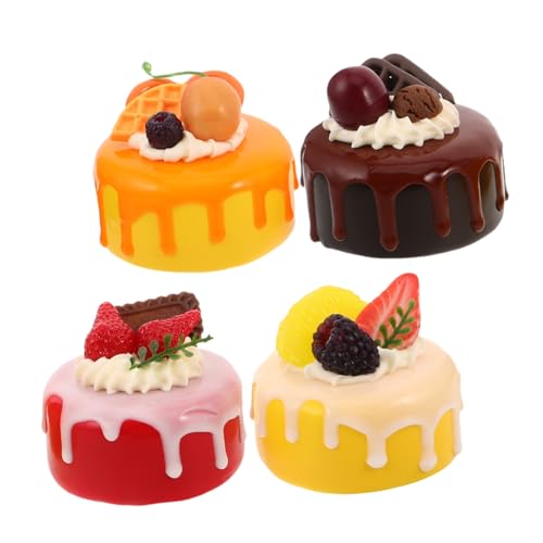 Toyvian 4stücke Künstliche Lebensmittel-Requisiten Für Simulierte Torten Und Backwaren Dekorations-Requisiten Für Simulierte Desserts Schau-Modell Aus Widerstandsfähigem Material Für von Toyvian