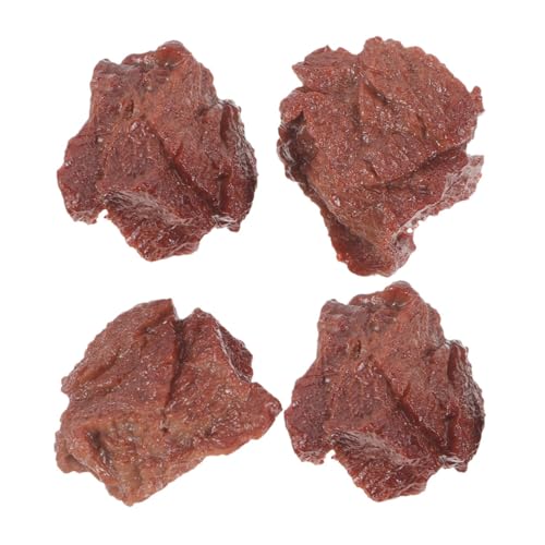 Toyvian 4 Stück Teiliges Realistisches Modell Gekochtes Rindfleisch Künstliches Steak Deko Lebensnahes Fake Food Prop Leichtes und Sicheres Essensspielzeug für Restaurant und Fotografie von Toyvian