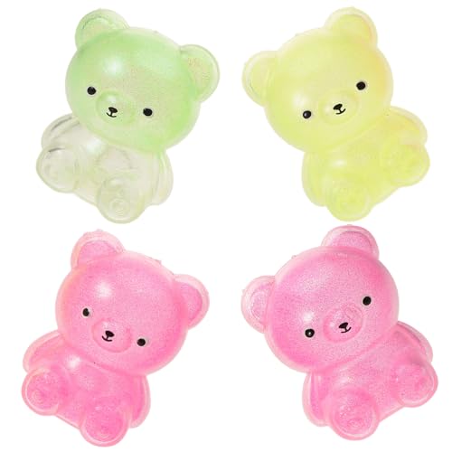 Toyvian 4 Stück Teiliges Stressabbau Bär Quetschspielzeug aus Strapazierfähigem TPR Elastisch und Dehnbar Gemischte Farben Niedliches Tier Squeeze Toy zur Emotionalen Entspannung und von Toyvian