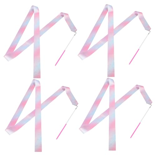Toyvian 4 Stück Teiliges Tanzband Glänzend mit Farbverlauf Leichtes Langlebiges Gymnastikband für Tanz und Ballettaufführungen Kindergarten und Outdoor Spiel von Toyvian