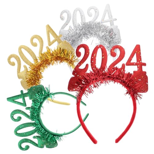 Toyvian 4 Stück Teiliges Weihnachts Haarreif mit Glitzer Bunte Neujahrs Haarschmuck Festliche Stirnbänder für Erwachsene Kreative Party Accessoires für Silvesterfeiern von Toyvian